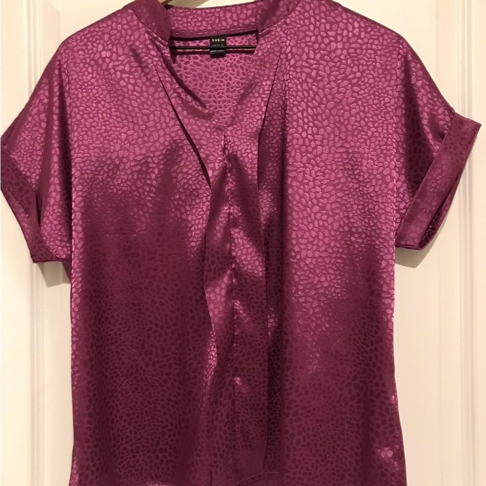 Elegant Purple Satiny Look Top